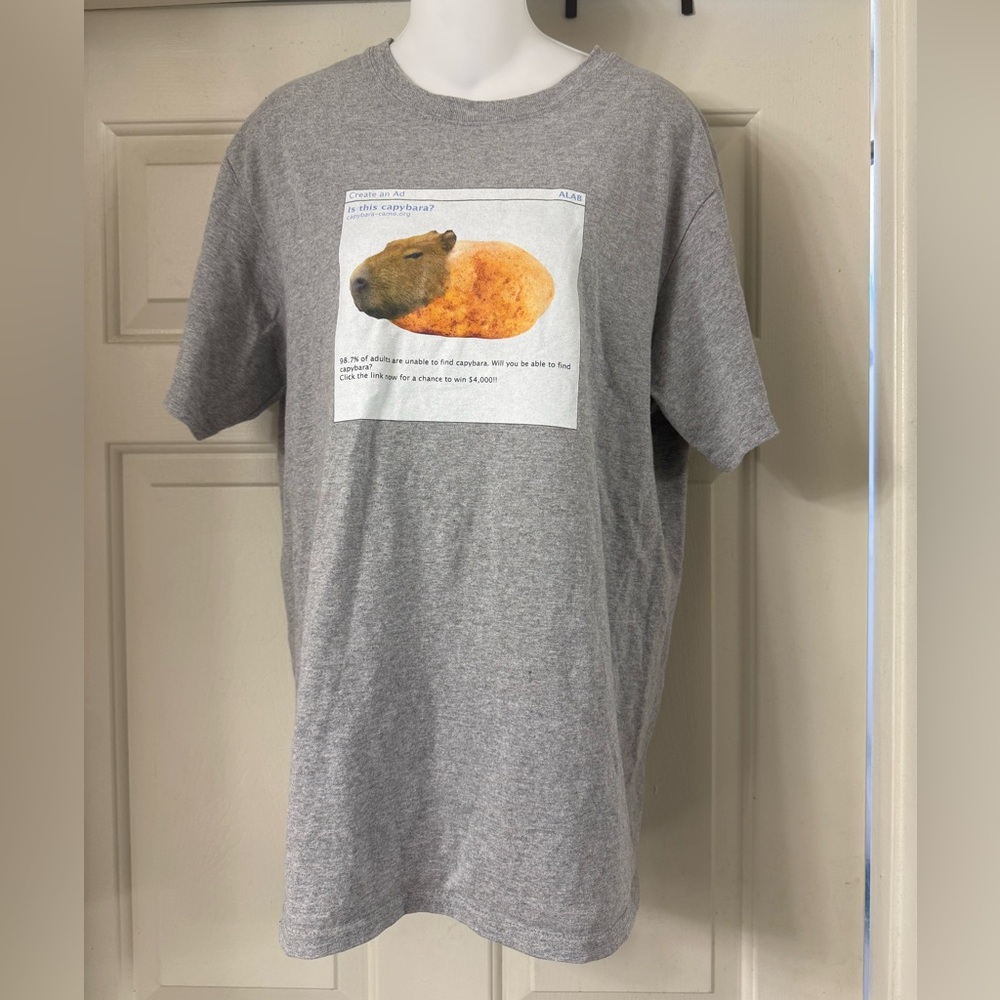 aLab Gray Capybara Graphic T-Shirt